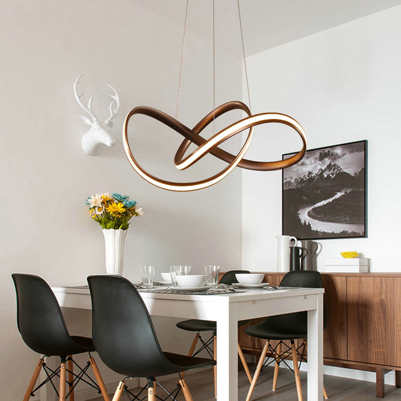 Twisting Living Room Chandelier Light Aluminum Simplicity LED Pendant Light Fixture Clearhalo 'Ceiling Lights' 'Chandeliers' 'Modern Chandeliers' 'Modern' Lighting' 2241007