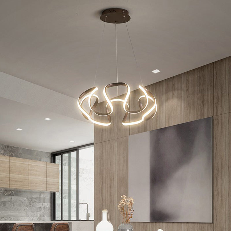 Minimalist Flower Shaped Chandelier Lighting Acrylic Living Room LED Pendant Light Clearhalo 'Ceiling Lights' 'Chandeliers' 'Modern Chandeliers' 'Modern' Lighting' 2241022