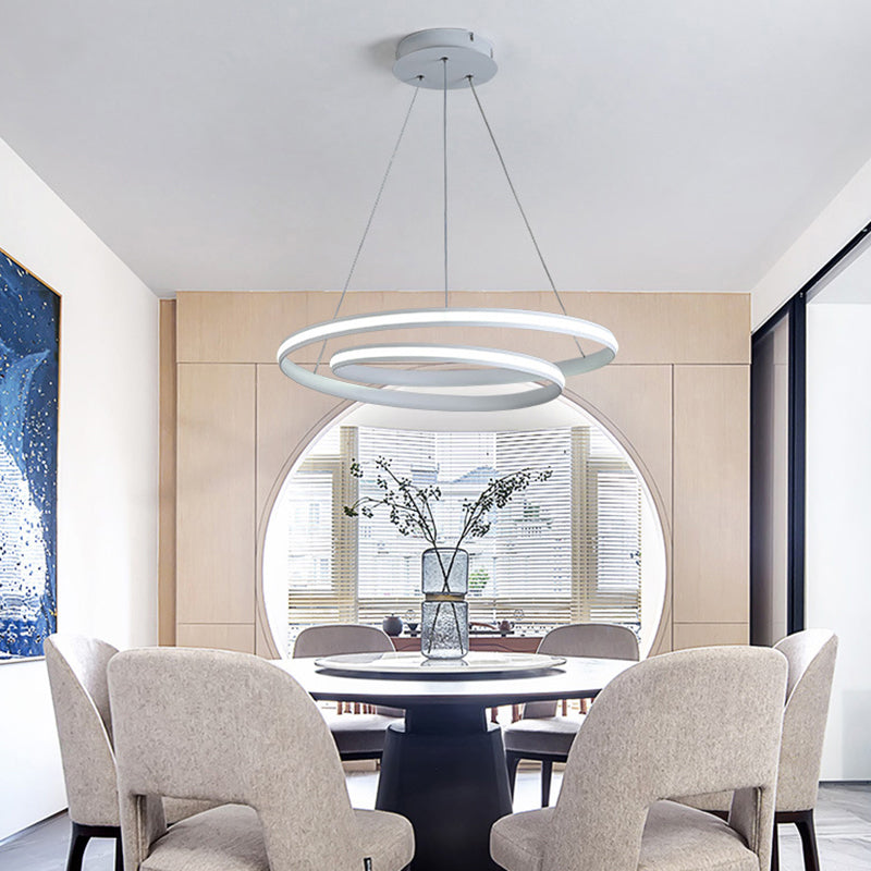 Modern Seamless Curve LED Ceiling Lighting Metallic Dining Room