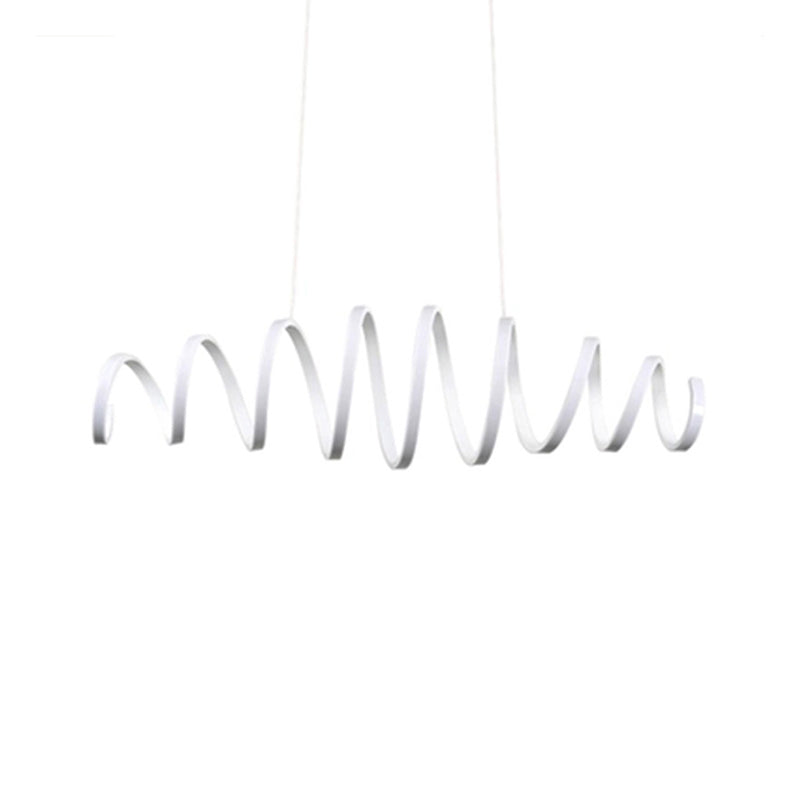 Spiral Chandelier Pendant Light Contemporary Acrylic Dining Room LED Hanging Light in White Clearhalo 'Ceiling Lights' 'Chandeliers' 'Modern Chandeliers' 'Modern' Lighting' 2241059