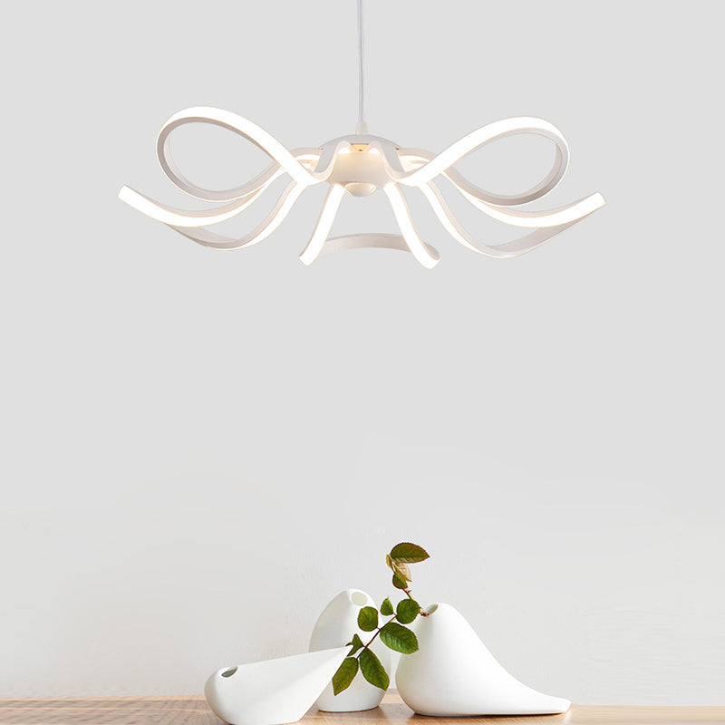 Flower Chandelier Lighting Minimalist Acrylic Restaurant LED Pendant Light in White Clearhalo 'Ceiling Lights' 'Chandeliers' 'Modern Chandeliers' 'Modern' Lighting' 2241081