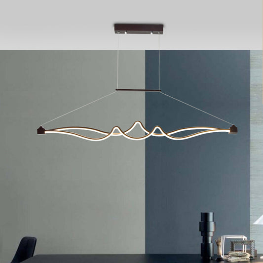 Twisted Island Pendant Lighting Contemporary Metallic Dining Room LED Ceiling Light Clearhalo 'Ceiling Lights' 'Island Lights' Lighting' 2241094