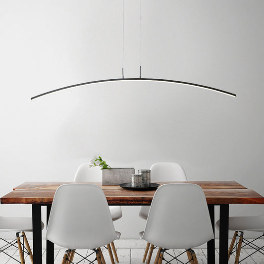 Arched Shape LED Pendant Light Modern Acrylic Dining Room Hanging Island Lighting Clearhalo 'Ceiling Lights' 'Island Lights' Lighting' 2241117