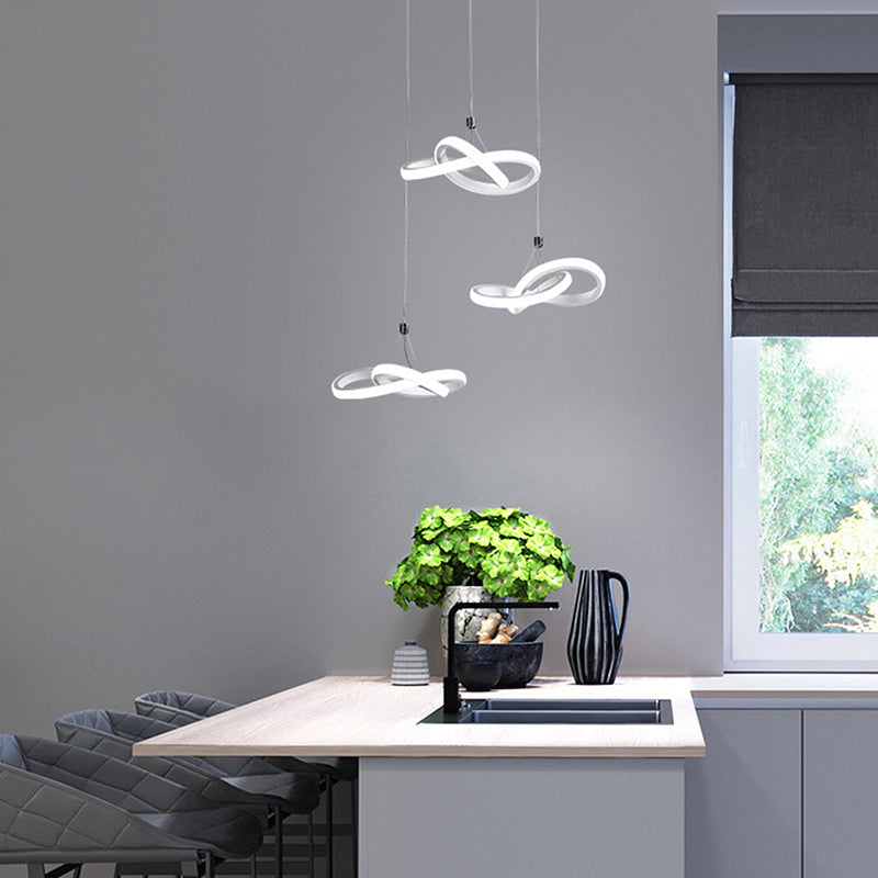 Nordic Style Seamless Curves Multi Light Pendant Aluminum Dining Room LED Hanging Lighting Clearhalo 'Ceiling Lights' 'Modern Pendants' 'Modern' 'Pendant Lights' 'Pendants' Lighting' 2241126