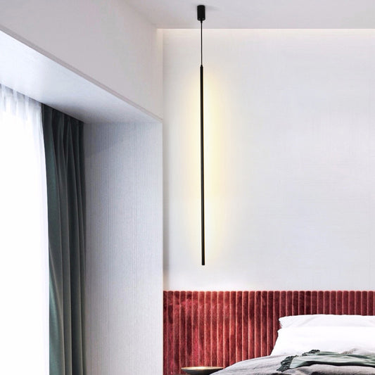 Acrylic Pole LED Suspension Light Minimalist Black Pendant Light Fixture for Bedside Clearhalo 'Ceiling Lights' 'Modern Pendants' 'Modern' 'Pendant Lights' 'Pendants' Lighting' 2241131