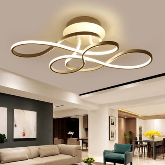 Twisting Living Room Ceiling Mounted Light Acrylic Minimalist LED Semi Flush Mount Clearhalo 'Ceiling Lights' 'Close To Ceiling Lights' 'Close to ceiling' 'Semi-flushmount' Lighting' 2241165