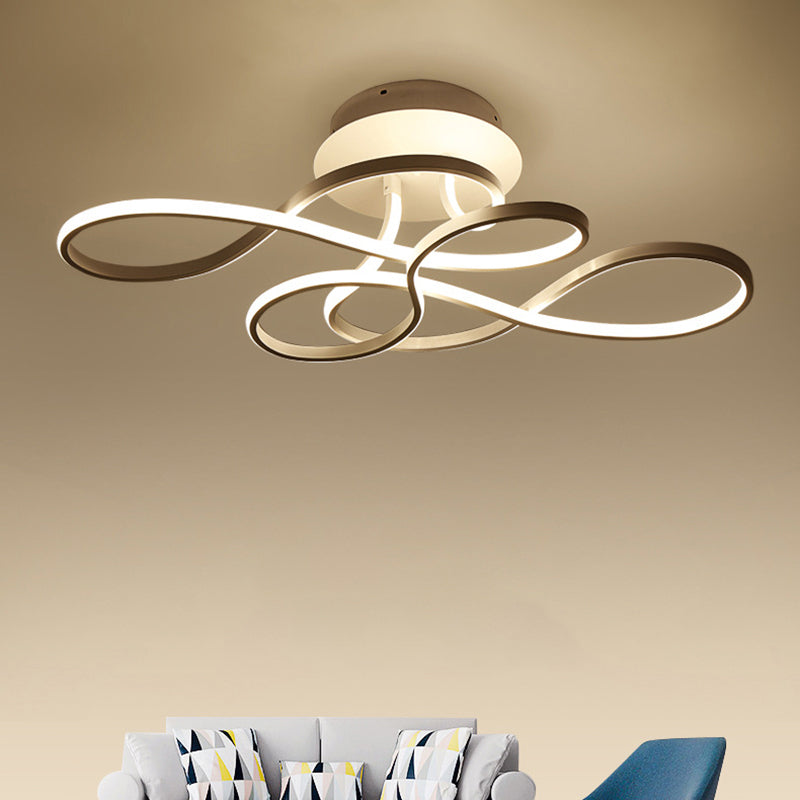 Twisting Living Room Ceiling Mounted Light Acrylic Minimalist LED Semi Flush Mount Clearhalo 'Ceiling Lights' 'Close To Ceiling Lights' 'Close to ceiling' 'Semi-flushmount' Lighting' 2241169