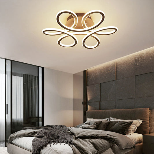 Acrylic Flower Shaped LED Semi Flush Light Simplicity Ceiling Flush Mount for Bedroom Clearhalo 'Ceiling Lights' 'Close To Ceiling Lights' 'Close to ceiling' 'Semi-flushmount' Lighting' 2241186