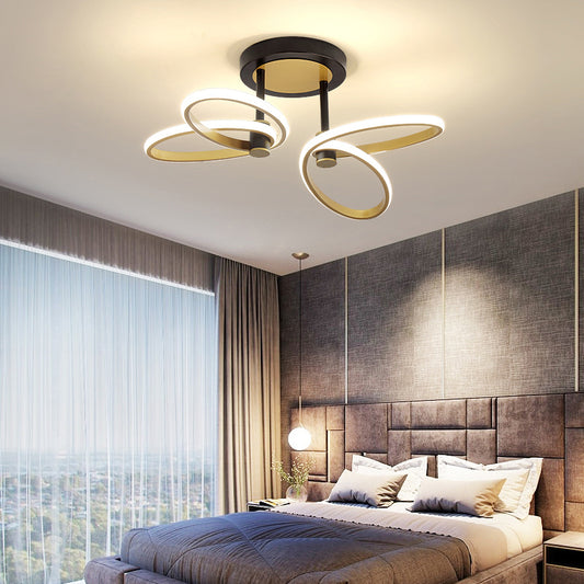 Butterfly LED Semi Flush Modern Acrylic Living Room Flush Ceiling Light Fixture in Gold 2 Gold Clearhalo 'Ceiling Lights' 'Close To Ceiling Lights' 'Close to ceiling' 'Semi-flushmount' Lighting' 2241195