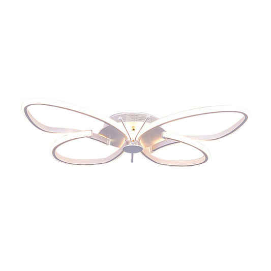 Butterfly Bedroom LED Flush Lighting Aluminum Modern Style Ceiling Mounted Light Fixture Clearhalo 'Ceiling Lights' 'Close To Ceiling Lights' 'Close to ceiling' 'Flush mount' Lighting' 2241217