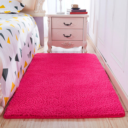 Casual Room Rug Multi-Color Solid Color Area Carpet Cotton Non-Slip Backing Washable Easy Care Rug Rose Red Clearhalo 'Area Rug' 'Casual' 'Modern' 'Rugs' Rug' 2241735