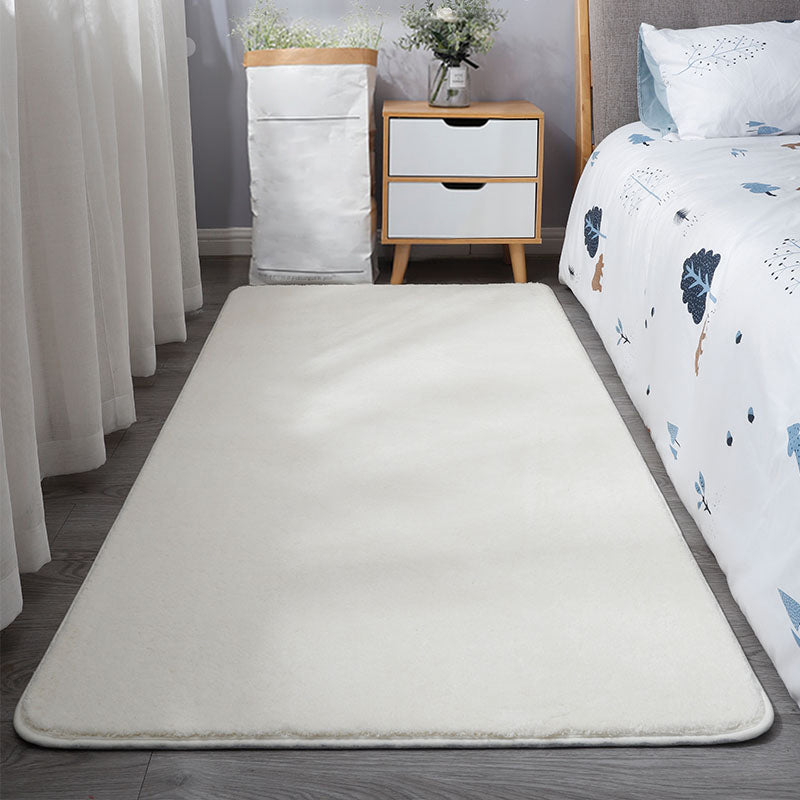 Casual Solid Color Rug Multi-Color Polypropylene Area Rug Non-Slip Stain-Resistant Carpet for Room White Clearhalo 'Area Rug' 'Casual' 'Rugs' Rug' 2241741