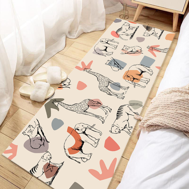 Casual Lovely Rug Multi Color Animal Print Indoor Rug Synthetics Non-Slip Backing Washable Carpet for Bedroom Clearhalo 'Area Rug' 'Rug' 2241903