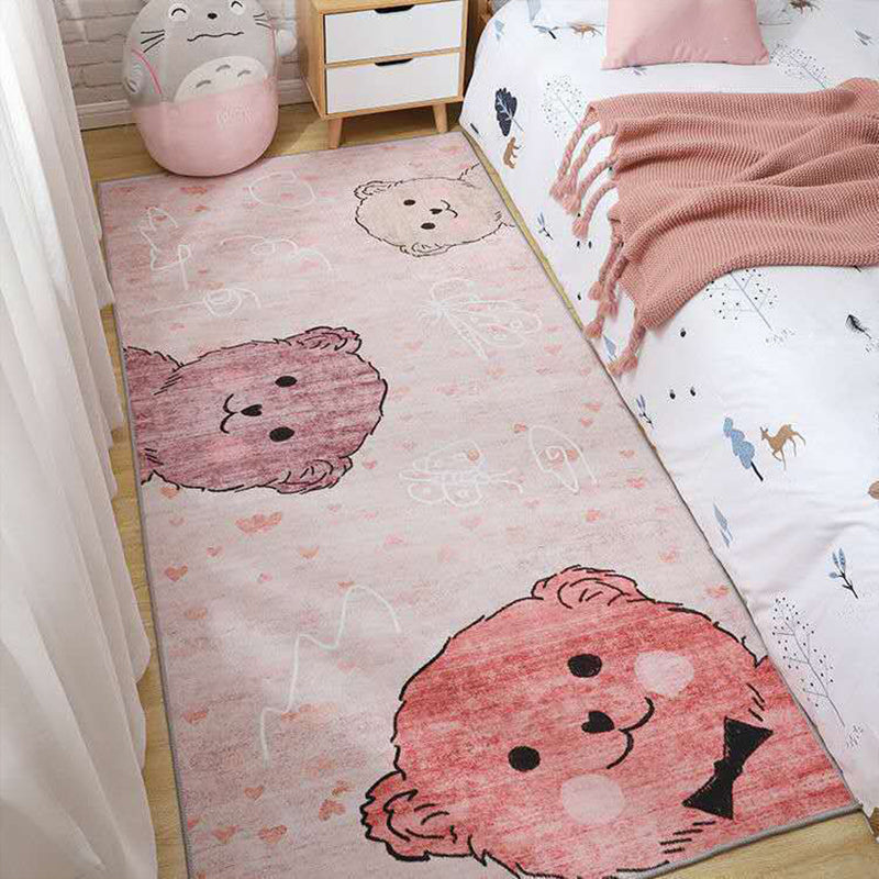 Casual Lovely Rug Multi Color Animal Print Indoor Rug Synthetics Non-Slip Backing Washable Carpet for Bedroom Pink Clearhalo 'Area Rug' 'Rug' 2241915