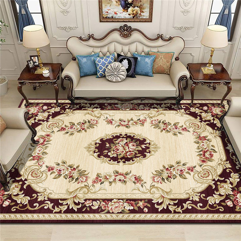 Multi-Colored Olden Rug Synthetics Floral Print Area Rug Anti-Slip Stain-Resistant Carpet for Living Room Dark Red Clearhalo 'Area Rug' 'Rugs' 'Shabby Chic' Rug' 2242312