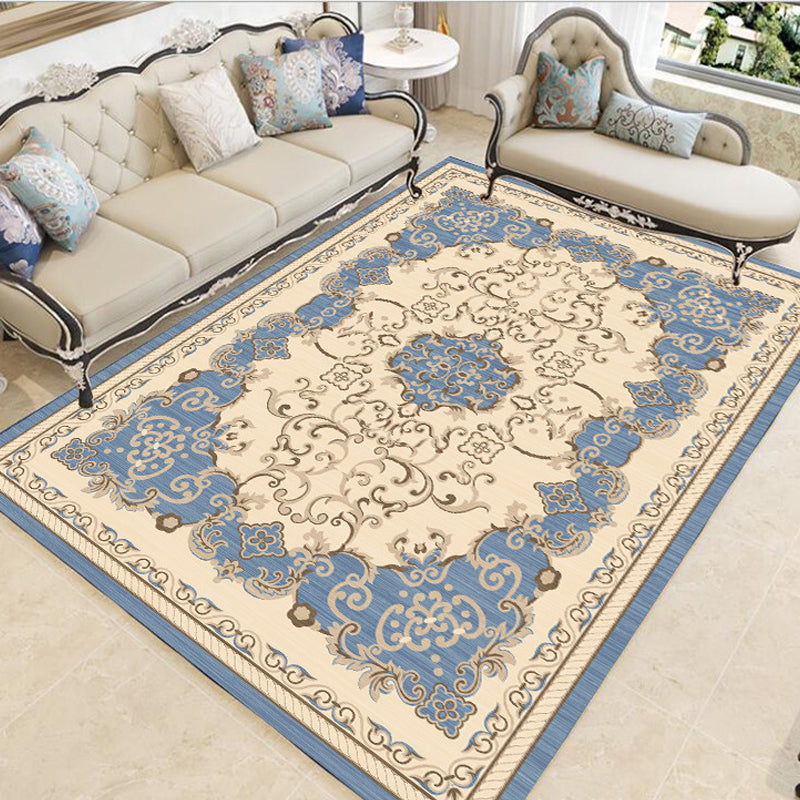 Multicolor Vintage Rug Polypropylene Geometric Area Rug Anti-Slip Backing Washable Carpet for Room Sky Blue Clearhalo 'Area Rug' 'Rugs' 'Vintage' Rug' 2242404