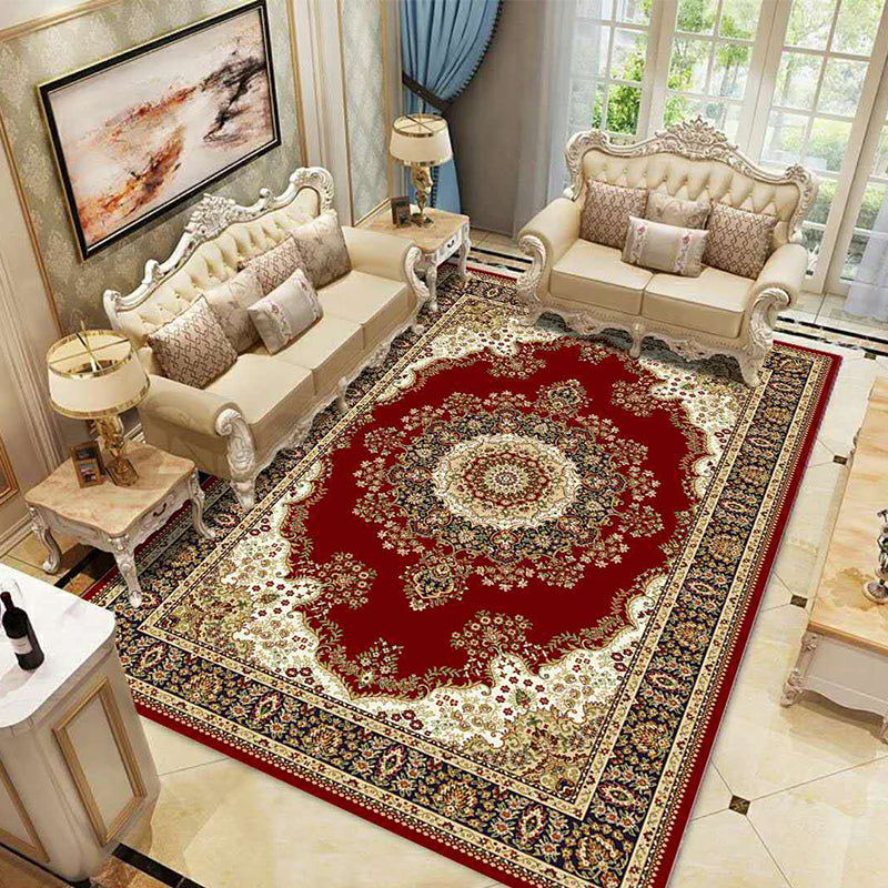 Vintage Western Rug Multicolor Floral Printed Area Carpet Easy Care Washable Indoor Rug for Decoration Crimson Clearhalo 'Area Rug' 'Rugs' 'Vintage' Rug' 2242514