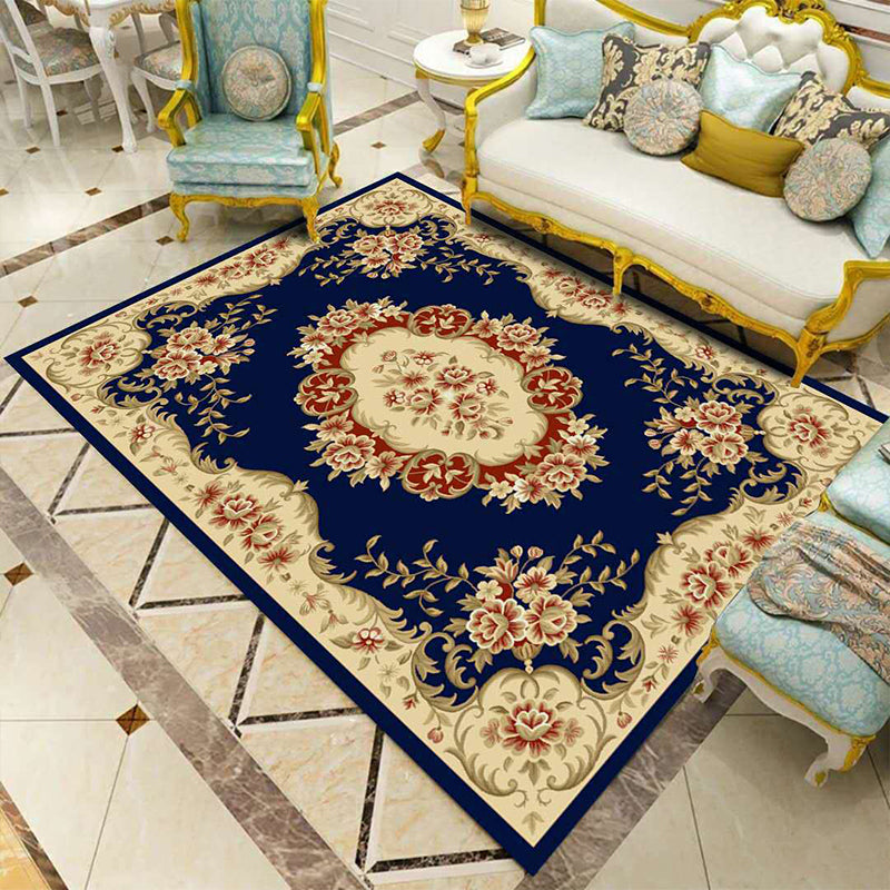 Vintage Western Rug Multicolor Floral Printed Area Carpet Easy Care Washable Indoor Rug for Decoration Navy Clearhalo 'Area Rug' 'Rugs' 'Vintage' Rug' 2242517