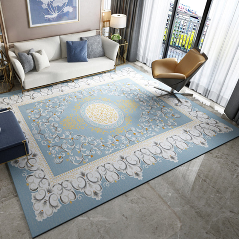 Multicolor Home Decor Rug Americana Geo Printed Rug Polypropylene Anti-Slip Backing Washable Area Carpet Sky Blue Clearhalo 'Area Rug' 'Rugs' 'Vintage' Rug' 2242616