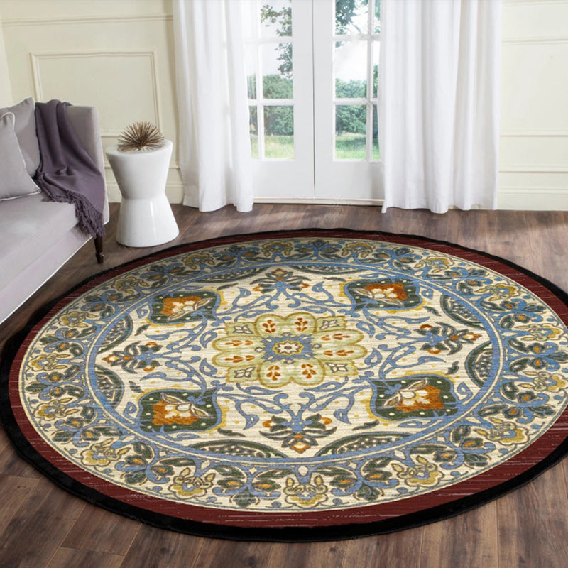 Multi-Color Living Room Rug Oriental Tribal Patterned Rug Synthetics Pet Friendly Easy Care Carpet Blue Clearhalo 'Area Rug' 'Moroccan' 'Rugs' Rug' 2242879