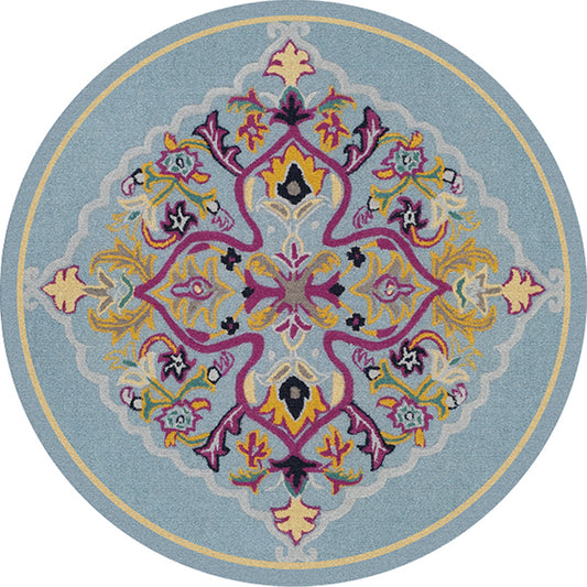 Ethnic Living Room Rug Multi-Color Tribal Pattern Carpet Synthetic Non-Slip Backing Easy Care Indoor Rug Gray Blue Clearhalo 'Area Rug' 'Moroccan' 'Rugs' Rug' 2242919