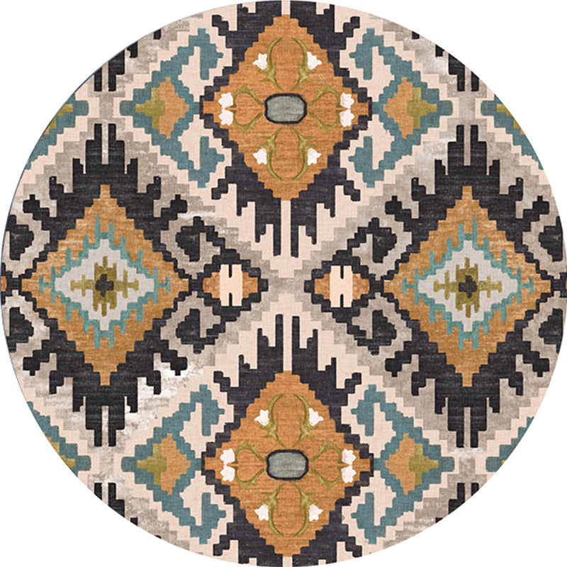 Ethnic Living Room Rug Multi-Color Tribal Pattern Carpet Synthetic Non-Slip Backing Easy Care Indoor Rug Ginger Clearhalo 'Area Rug' 'Moroccan' 'Rugs' Rug' 2242928