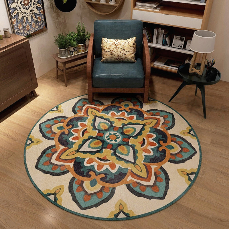 Classic Western Rug Multi-Colored Tribal Floral Print Rug Anti-Slip Backing Washable Area Carpet for Room Clearhalo 'Area Rug' 'Moroccan' 'Rugs' Rug' 2242932