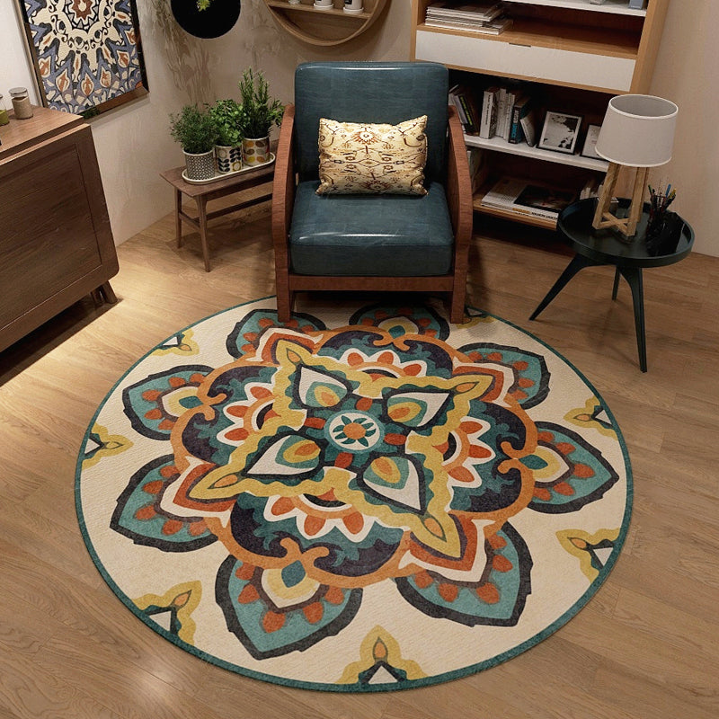 Classic Western Rug Multi-Colored Tribal Floral Print Rug Anti-Slip Backing Washable Area Carpet for Room Ginger Clearhalo 'Area Rug' 'Moroccan' 'Rugs' Rug' 2242938