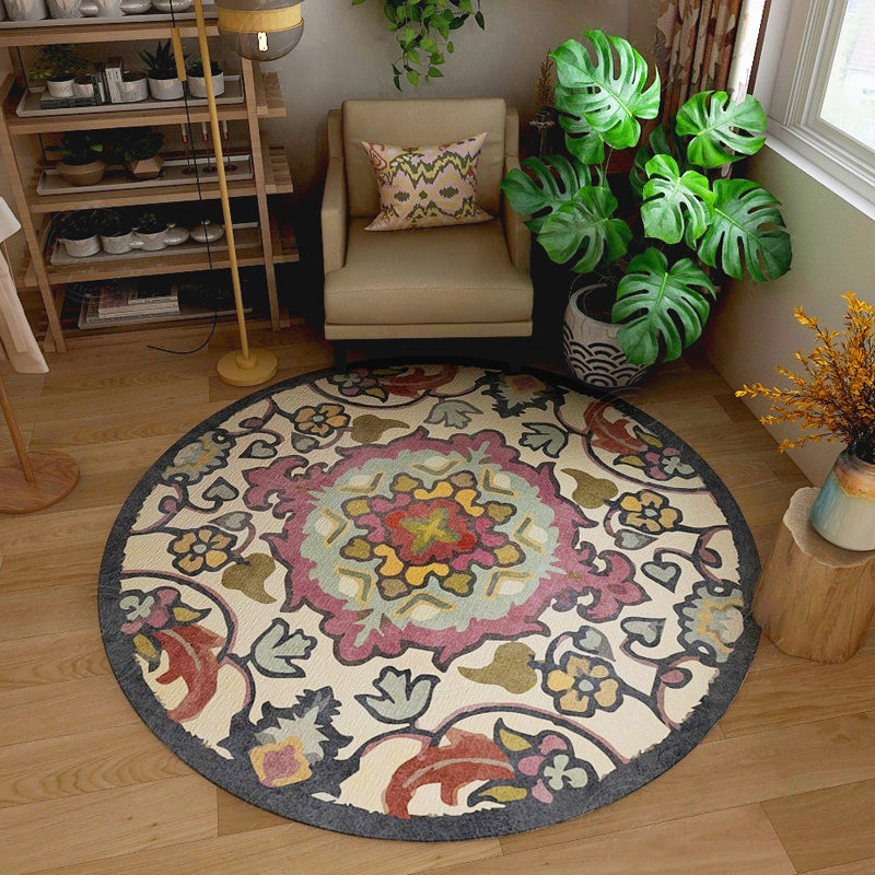 Classic Western Rug Multi-Colored Tribal Floral Print Rug Anti-Slip Backing Washable Area Carpet for Room Pink Clearhalo 'Area Rug' 'Moroccan' 'Rugs' Rug' 2242948