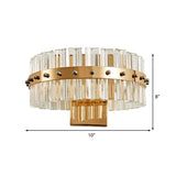 Clear Crystal Round Wall Mount Lighting Contemporary Style LED Gold Finish Wall Lamp for Bedroom Clearhalo 'Modern wall lights' 'Modern' 'Wall Lamps & Sconces' 'Wall Lights' Lighting' 224431