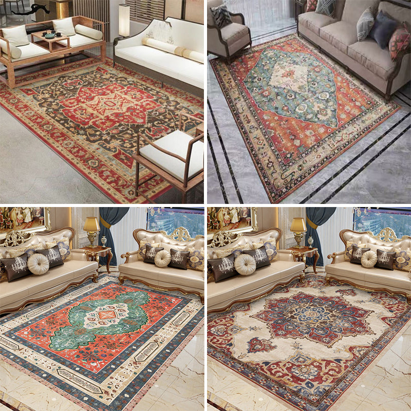 Southwestern Tribal Patterned Rug Multi Color Polyster Area Rug Non-Slip Machine Washable Carpet for Living Room Clearhalo 'Area Rug' 'Moroccan' 'Rugs' Rug' 2244591