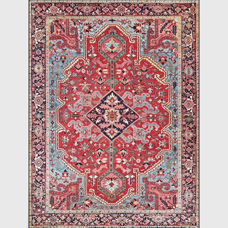 Boho-Chic Parlor Rug Multi Color Geometric Print Carpet Polypropylene Machine Washable Non-Slip Backing Rug Red Clearhalo 'Area Rug' 'Moroccan' 'Rugs' Rug' 2244598