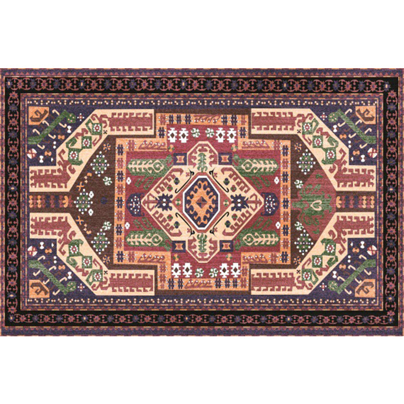 Boho-Chic Parlor Rug Multi Color Geometric Print Carpet Polypropylene Machine Washable Non-Slip Backing Rug Brown Clearhalo 'Area Rug' 'Moroccan' 'Rugs' Rug' 2244599