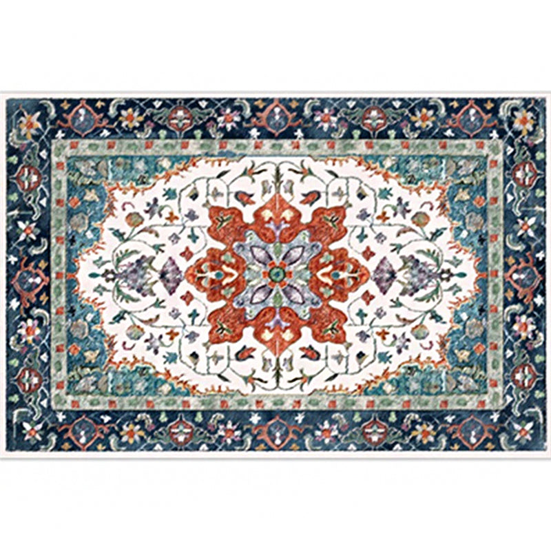 Boho-Chic Parlor Rug Multi Color Geometric Print Carpet Polypropylene Machine Washable Non-Slip Backing Rug Blue-Green Clearhalo 'Area Rug' 'Moroccan' 'Rugs' Rug' 2244605