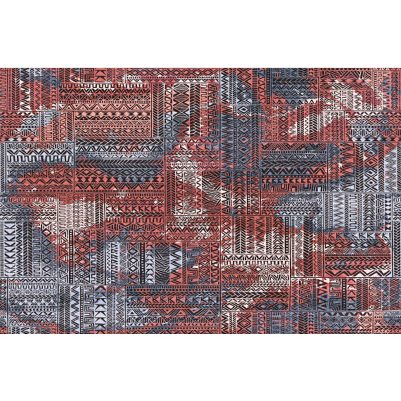 Boho-Chic Parlor Rug Multi Color Geometric Print Carpet Polypropylene Machine Washable Non-Slip Backing Rug Brick Red Clearhalo 'Area Rug' 'Moroccan' 'Rugs' Rug' 2244607