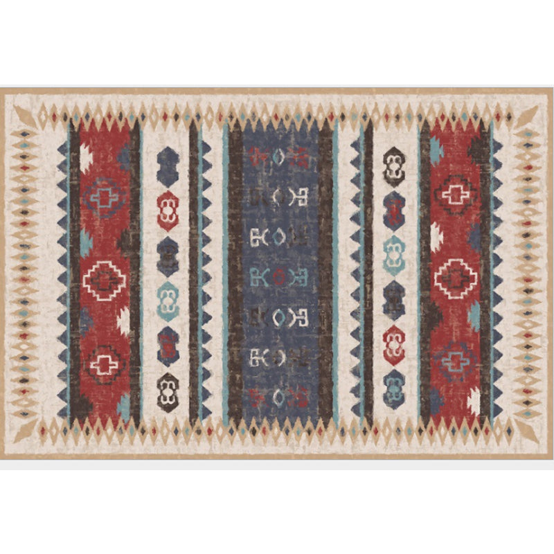 Boho-Chic Parlor Rug Multi Color Geometric Print Carpet Polypropylene Machine Washable Non-Slip Backing Rug Dark Red Clearhalo 'Area Rug' 'Moroccan' 'Rugs' Rug' 2244609