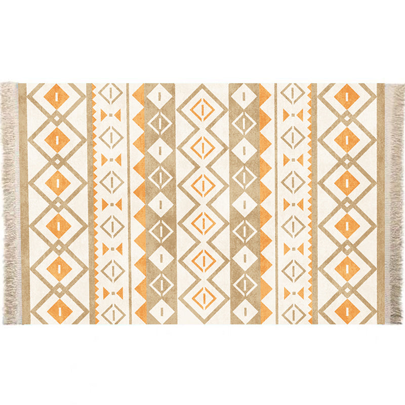 Multicolor Geometric Rug Polyster Moroccan Area Rug Non-Slip Backing Easy Care Washable Carpet for Bedroom Ginger Clearhalo 'Area Rug' 'Moroccan' 'Rugs' Rug' 2244612
