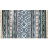 Multicolor Geometric Rug Polyster Moroccan Area Rug Non-Slip Backing Easy Care Washable Carpet for Bedroom Light Blue Clearhalo 'Area Rug' 'Moroccan' 'Rugs' Rug' 2244623