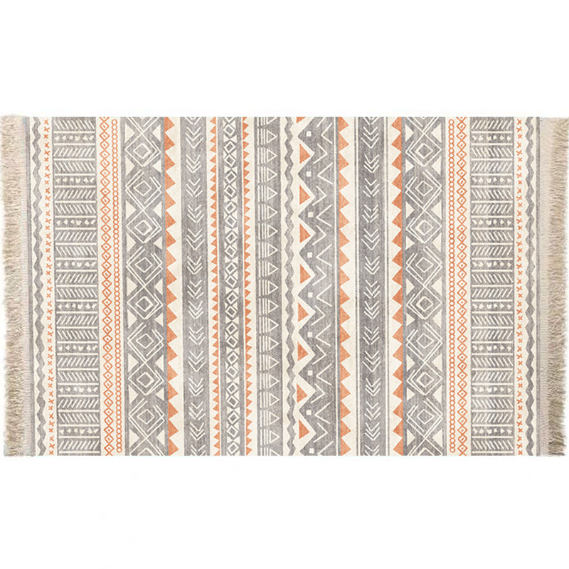 Multicolor Geometric Rug Polyster Moroccan Area Rug Non-Slip Backing Easy Care Washable Carpet for Bedroom Grey Clearhalo 'Area Rug' 'Moroccan' 'Rugs' Rug' 2244625