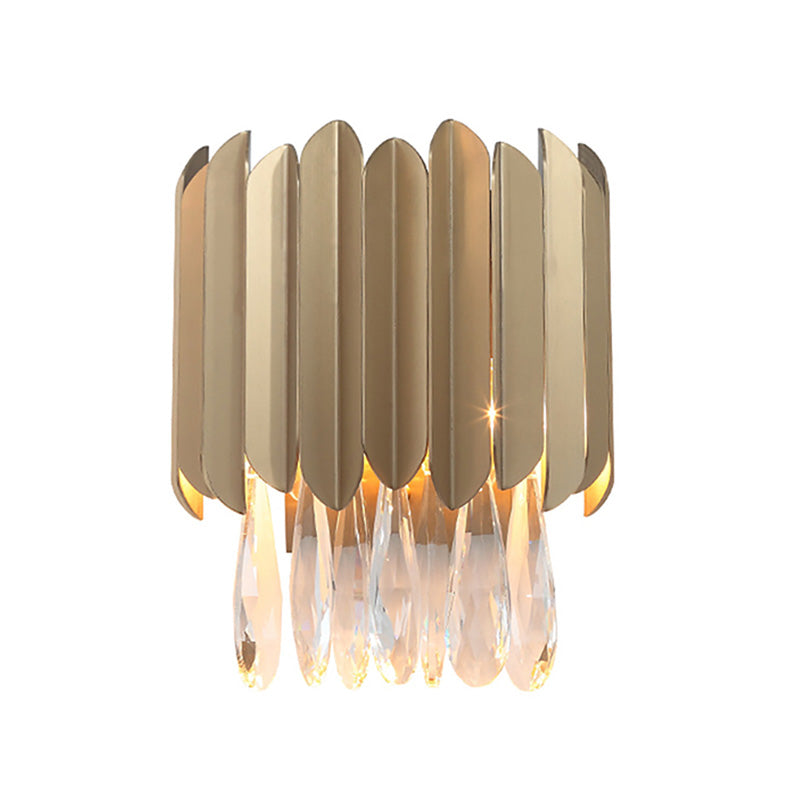 Prism Wall Lamp Contemporary Style Clear Crystal 1 Light Brass Finish Wall Lighting for Living Room Clearhalo 'Cast Iron' 'Glass' 'Industrial' 'Modern wall lights' 'Modern' 'Tiffany' 'Traditional wall lights' 'Wall Lamps & Sconces' 'Wall Lights' Lighting' 224471