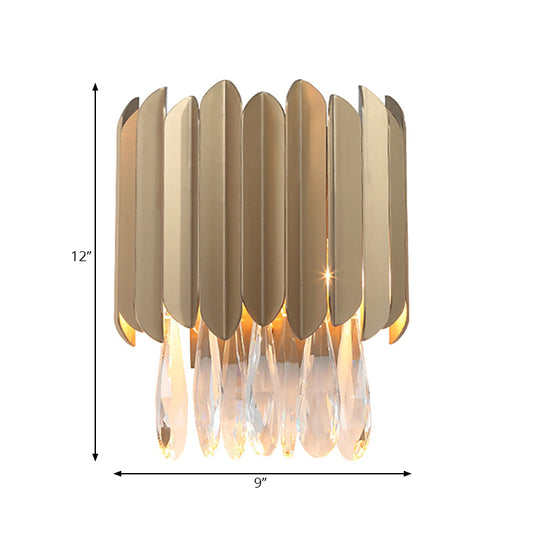 Prism Wall Lamp Contemporary Style Clear Crystal 1 Light Brass Finish Wall Lighting for Living Room Clearhalo 'Cast Iron' 'Glass' 'Industrial' 'Modern wall lights' 'Modern' 'Tiffany' 'Traditional wall lights' 'Wall Lamps & Sconces' 'Wall Lights' Lighting' 224472