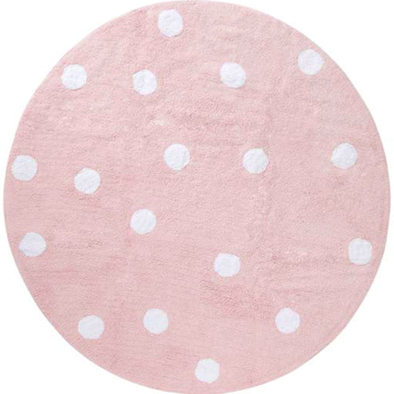 Multicolor Simple Rug Polyster Polka Dot Print Carpet Pet Friendly