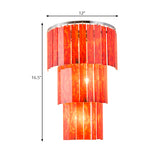 Red Prism Wall Mounted Light Modern Style 2 Lights Acrylic and Steel Wall Sconce Lamp for Living Room Clearhalo 'Modern wall lights' 'Modern' 'Wall Lamps & Sconces' 'Wall Lights' Lighting' 224485