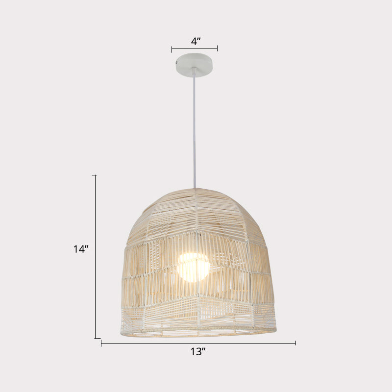 Handcrafted Rattan Suspension Light Simplicity 1-Light Wood Pendant Light Fixture for Restaurant Wood B Clearhalo 'Ceiling Lights' 'Pendant Lights' 'Pendants' Lighting' 2245598_9358c5e4-1880-4c2b-b9b1-23d12156404a