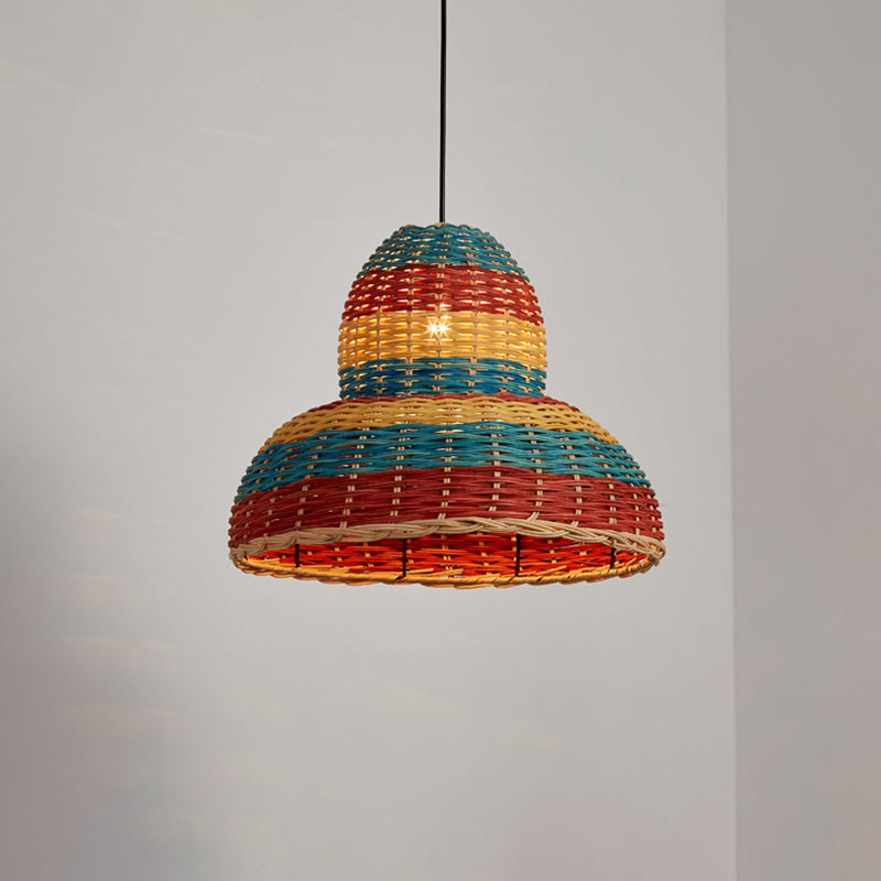 Shaded Ceiling Light Modern Rattan Single Restaurant Hanging Pendant Light in Wood Clearhalo 'Ceiling Lights' 'Pendant Lights' 'Pendants' Lighting' 2245624