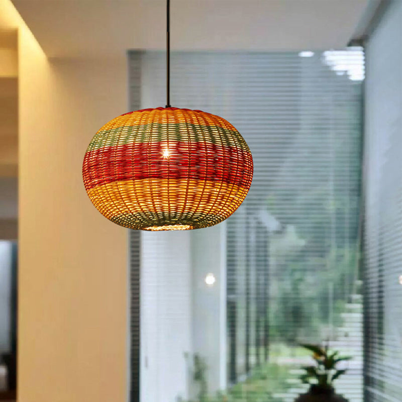 Shaded Ceiling Light Modern Rattan Single Restaurant Hanging Pendant Light in Wood Clearhalo 'Ceiling Lights' 'Pendant Lights' 'Pendants' Lighting' 2245626