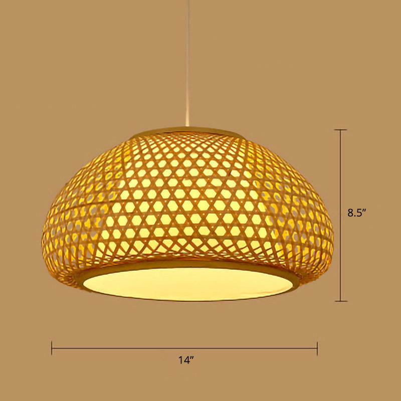 Wood Handwoven Suspension Lighting Minimalist 1 Head Rattan Pendant Ceiling Light Clearhalo 'Ceiling Lights' 'Lighting' 'Pendant Lights' 2245660_5fc575d3-9f5e-4fac-9fb6-aa2f6bcaeee2