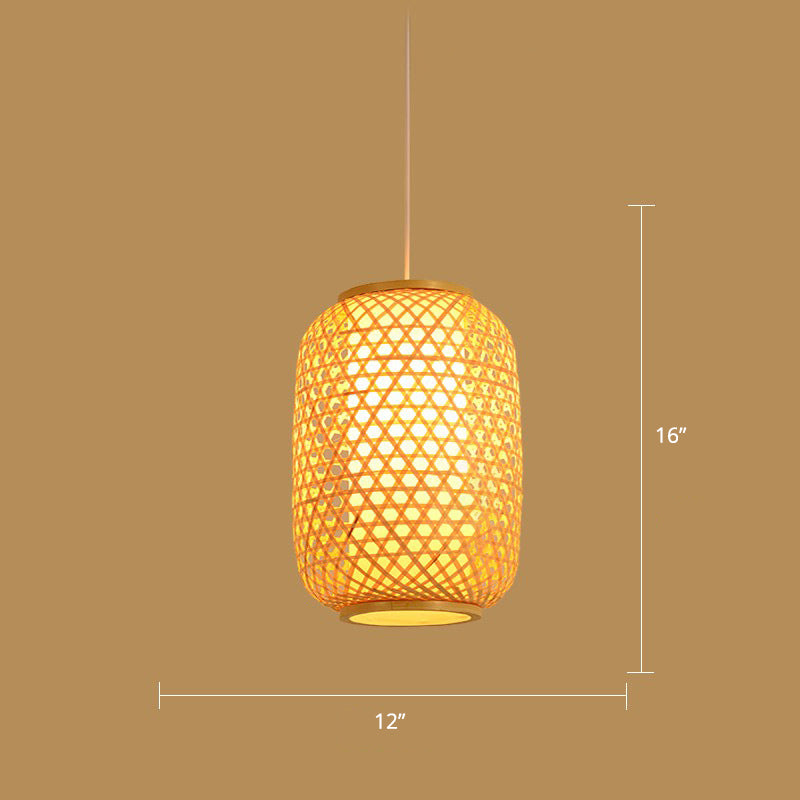 Wood Handwoven Suspension Lighting Minimalist 1��Head Rattan Pendant Ceiling Light Clearhalo 'Ceiling Lights' 'Modern Pendants' 'Modern' 'Pendant Lights' 'Pendants' Lighting' 2245662