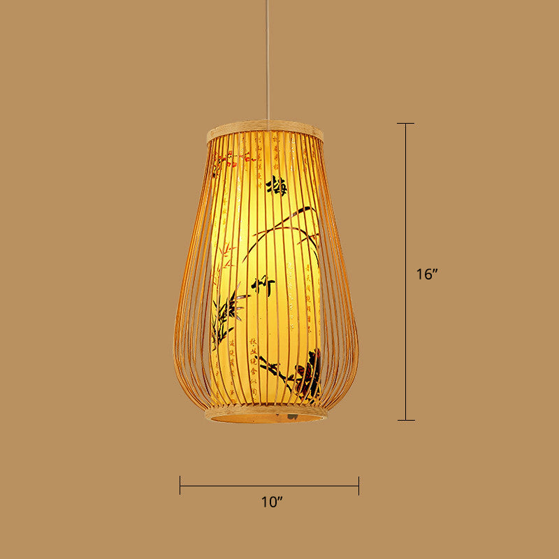 Wood Handwoven Suspension Lighting Minimalist 1 Head Rattan Pendant Ceiling Light Wood I Clearhalo 'Ceiling Lights' 'Lighting' 'Pendant Lights' 2245671_955eda2d-093b-46ca-8c90-2af914d784f8