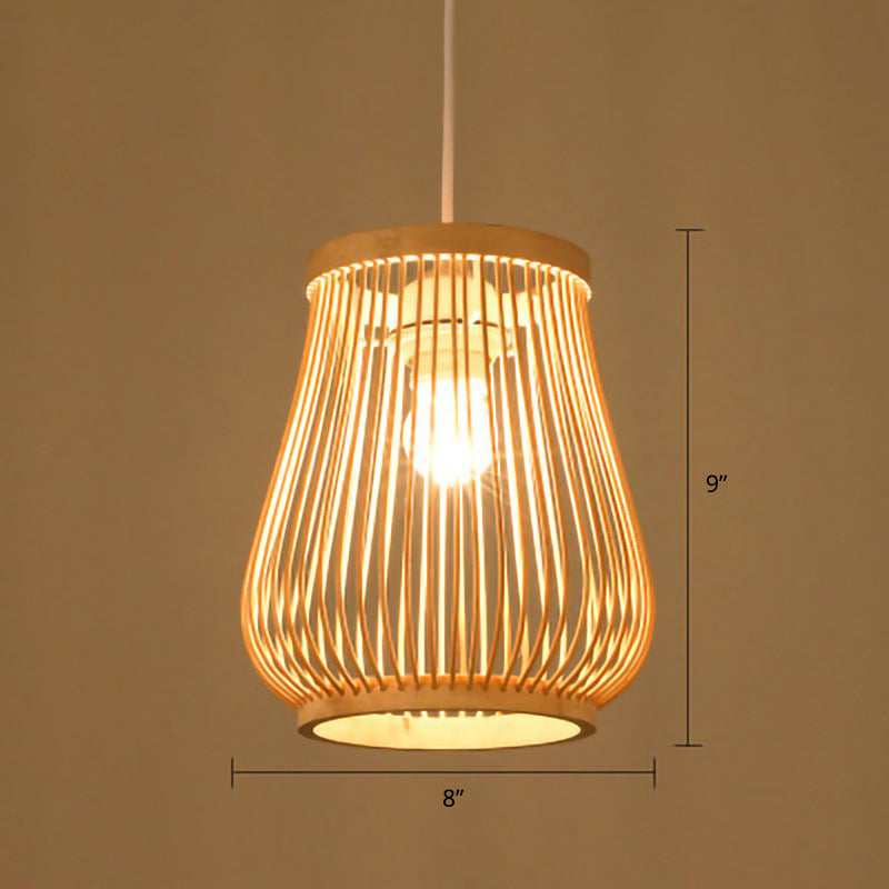 Wood Handwoven Suspension Lighting Minimalist 1 Head Rattan Pendant Ceiling Light Wood L Clearhalo 'Ceiling Lights' 'Lighting' 'Pendant Lights' 2245676_39860047-58fb-4ca4-8e17-e6616ba6732c